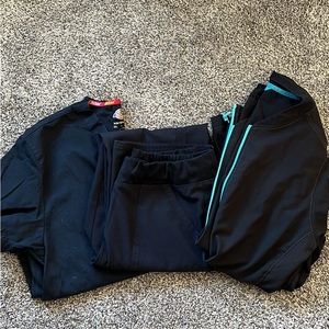 Black Scrub Set (top, bottoms, jacket)
